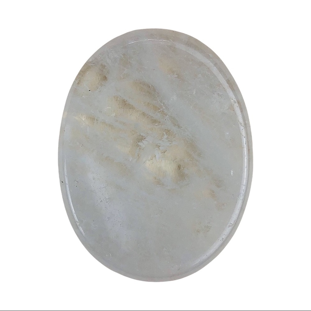 Clear Quartz worry stone palm stone thumb stone oval healing crystal rock - Picture 3 of 10